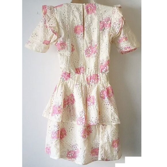 NWT Walter Baker Peony Cassandra Eyelet Mini Dress XS Lined - Picture 4 of 11